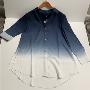 INC OMBRE COLLAR BLOUSE HIGH LOW BRANDNEW!